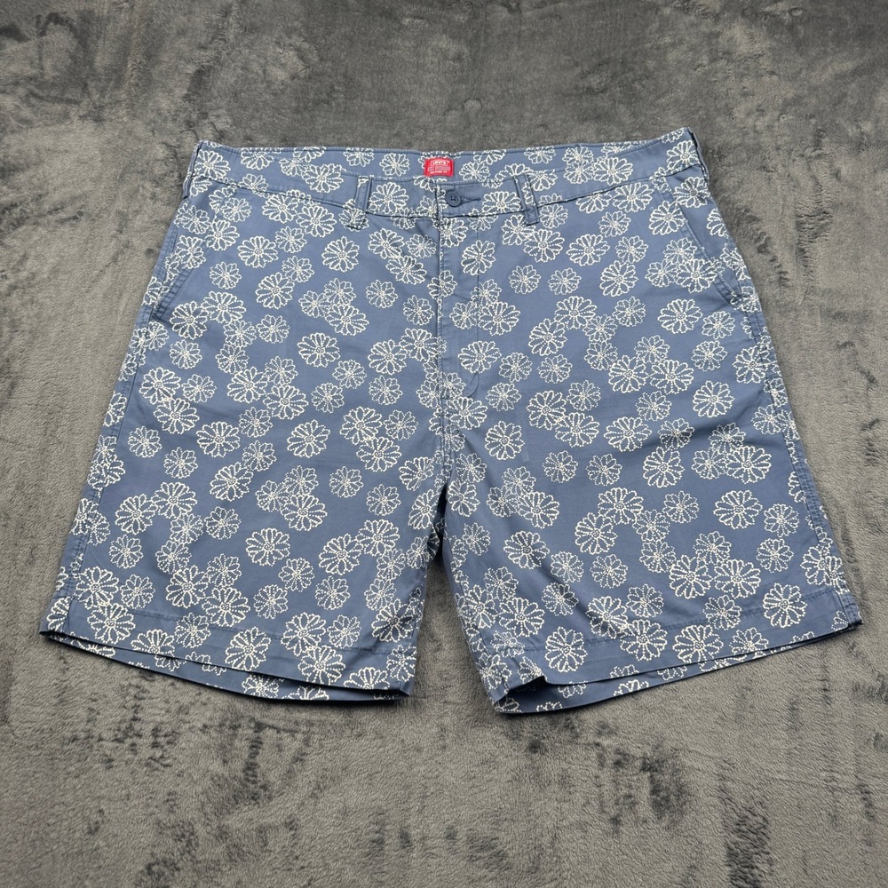 Levi's XX Chino Shorts Men 40 Relaxed Fit Floral Daisy Blue Excellent